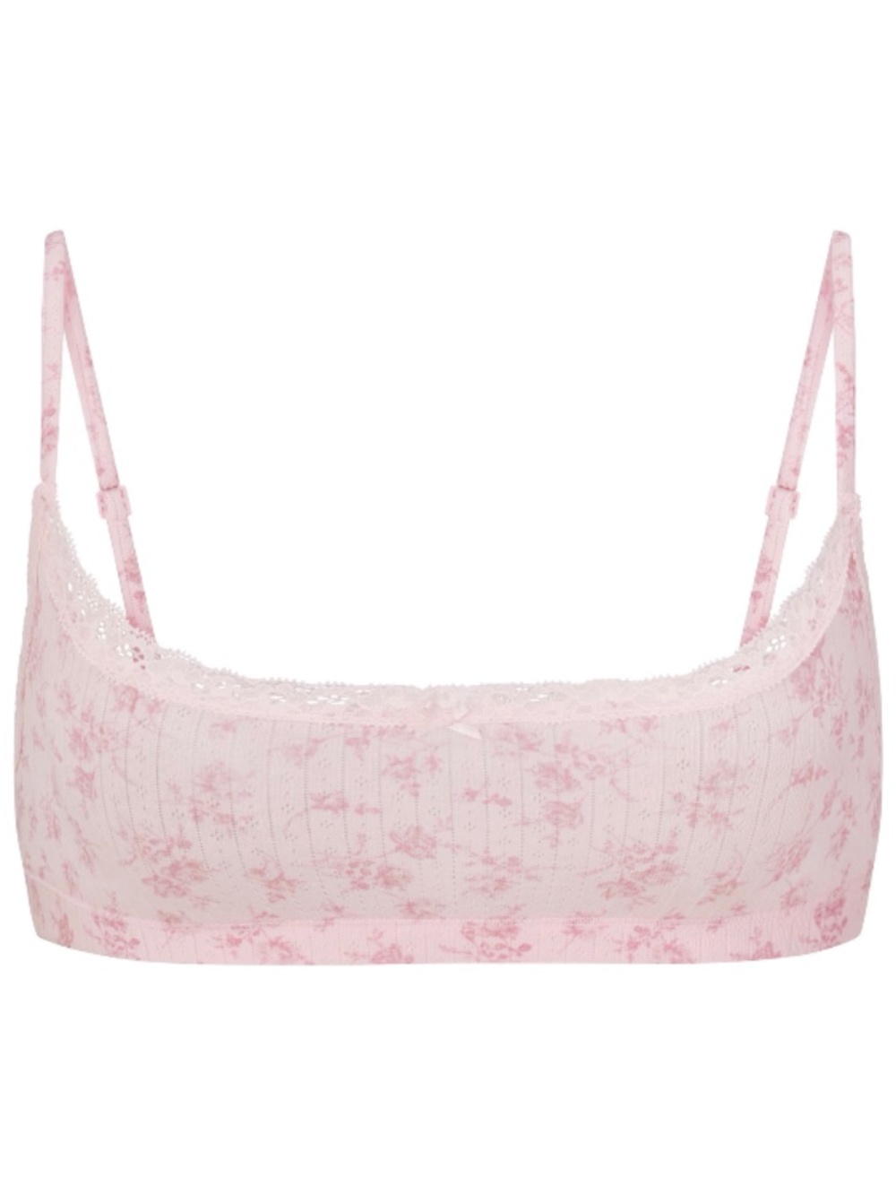 Skims Pointelle Bralette in Bloom Dainty Floral; Like New, Size Medium